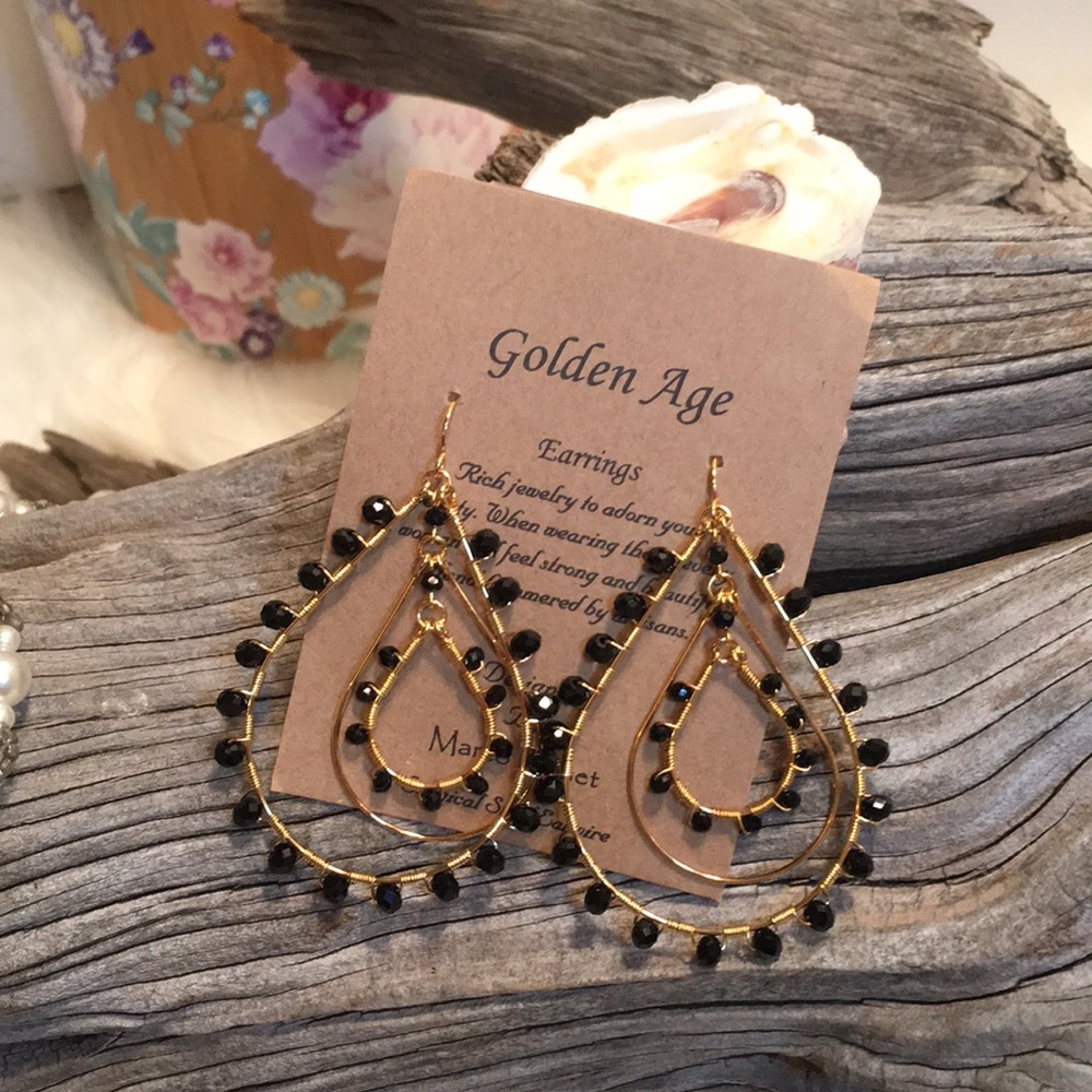 Golden Age Chandelier Beaded Earrings